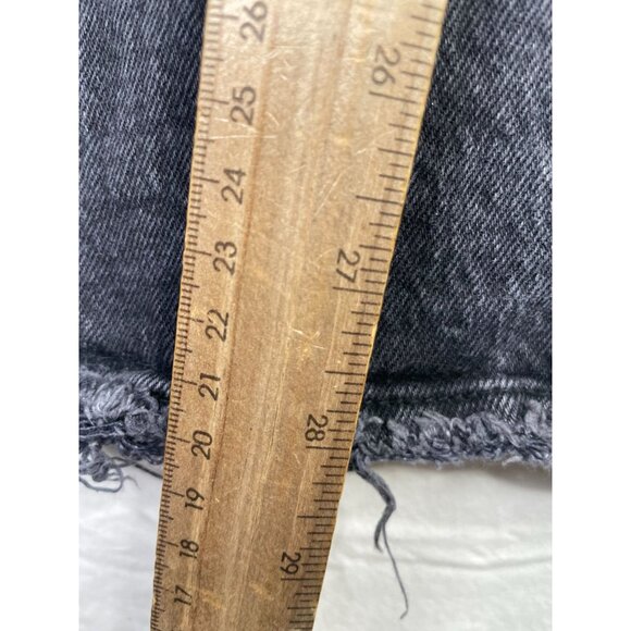 Abercrombie & Fitch The Dad High Rise Button Fly Distressed Jeans size 24‎ Black - Picture 8 of 9